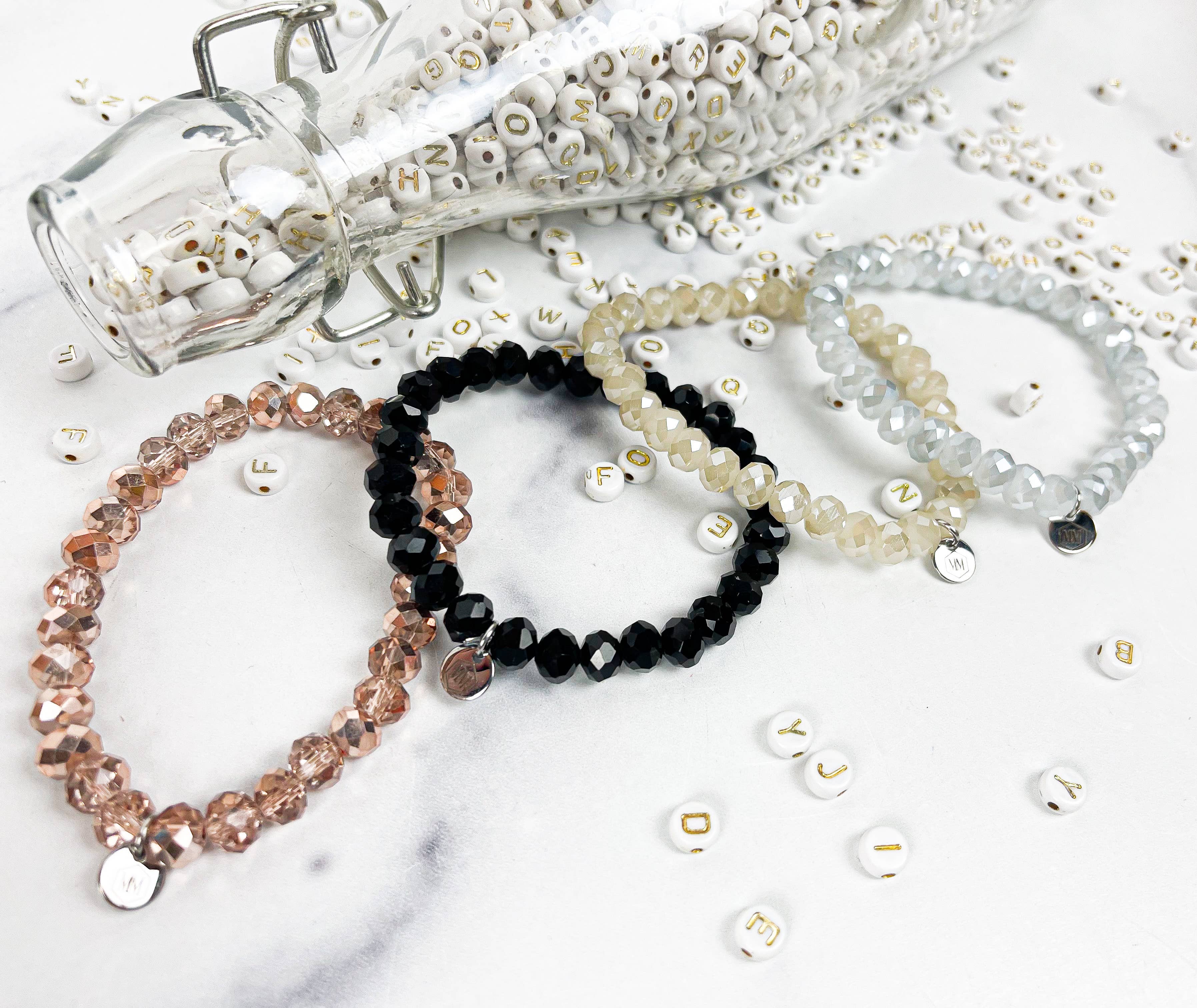 The Mod Miss – wholesale Beaded bracelet – Bracelet Beaded Crystal  "Custom Word"1