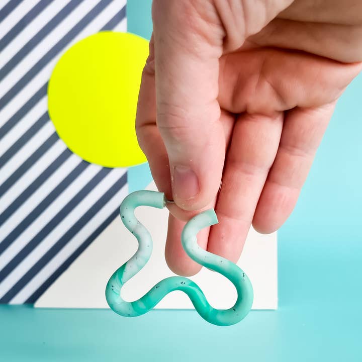 Mono - Wholesale Dangle Earrings - neon yellow and mint handmade polymer clay earrings17