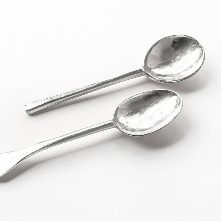 House of Morgan Pewter – Utensílios para servir por atacado – Colher de estanho rústica artesanal - Colher de concha1