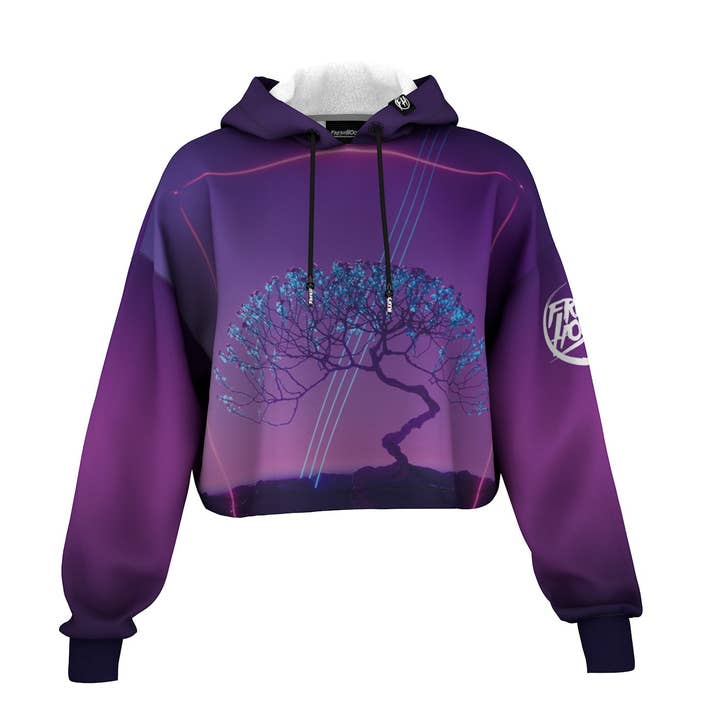 Cosmic Blossom Cropped Hoodie for wholesale by FreshHoods