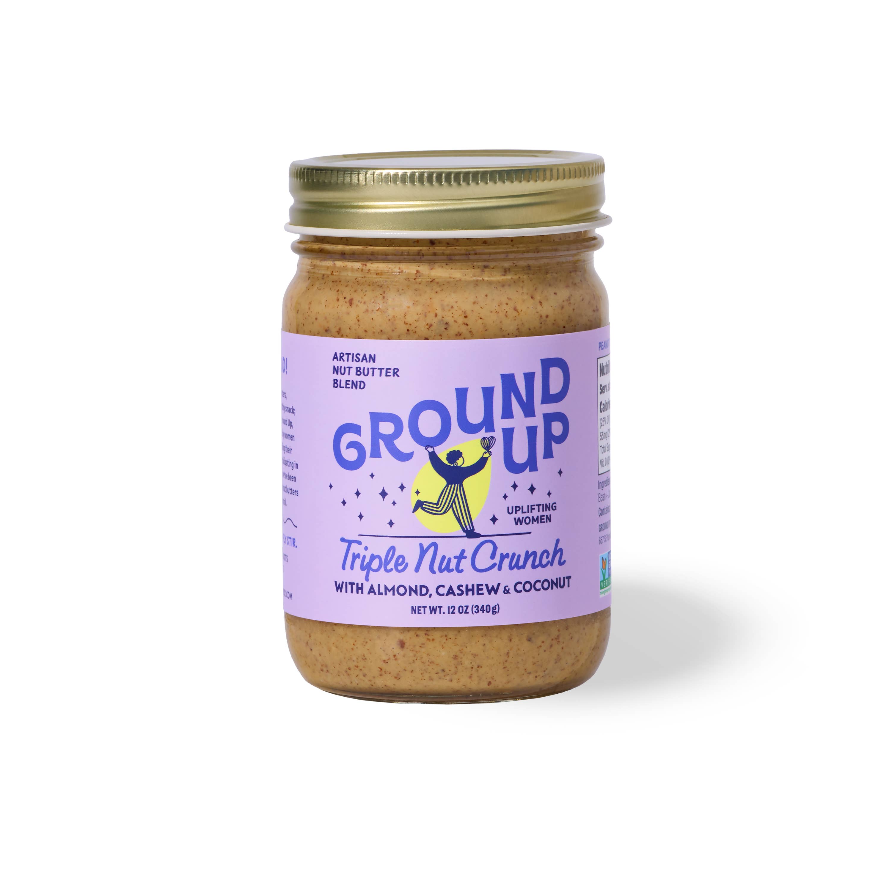 Ground Up - Wholesale Nut Butter - 12oz - Triple Nut Crunch1