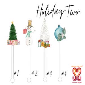 Christmas Swizzle Sticks, Drink Stirrers, Hot Cocoa, Cocktail