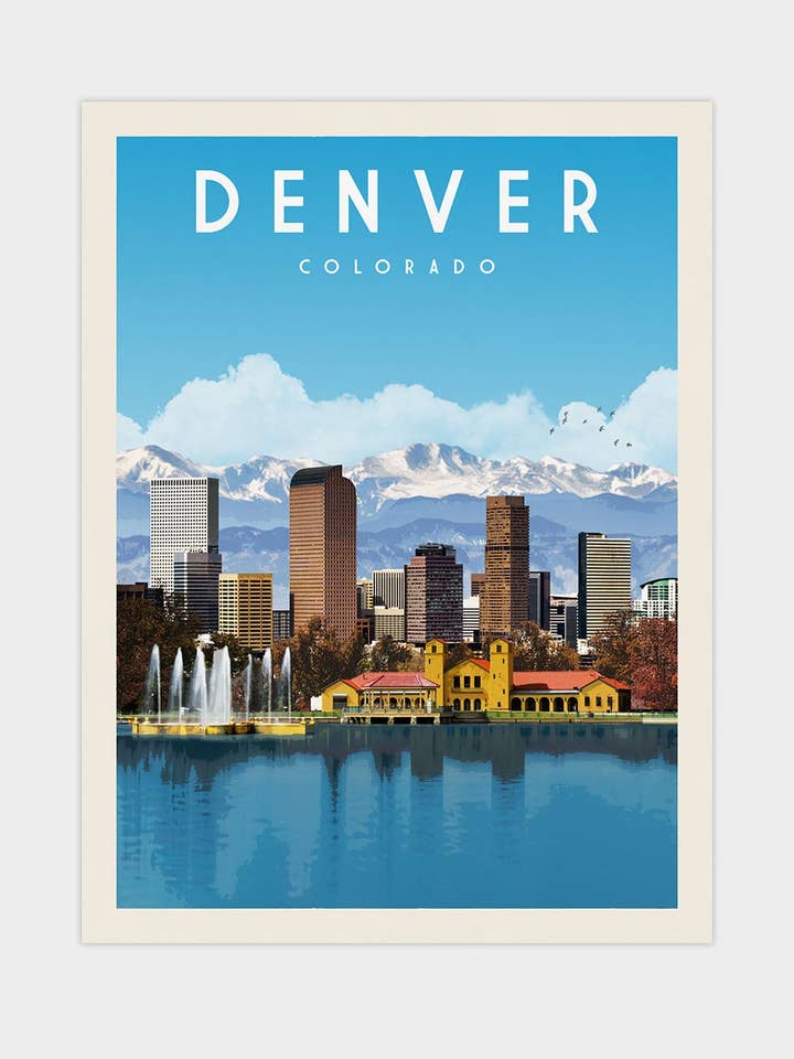 Denver, Colorado - Vintage reisprint voor wholesale door Vintaprints