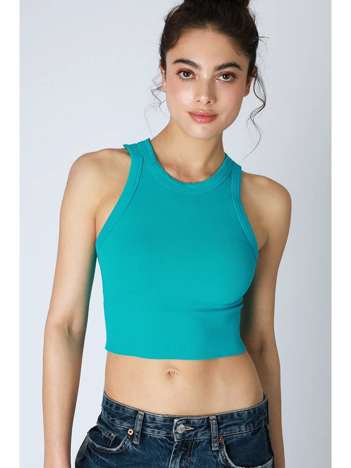 NIKIBIKI - Wholesale Knit Top - Women's - NS8259 - Ribbed High Neck Crop Top