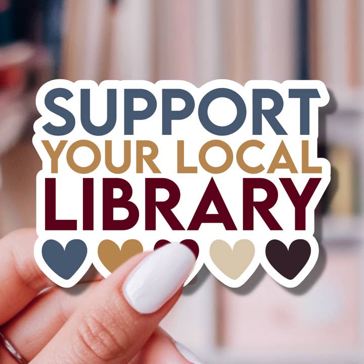 Support Your Local Library Sticker for wholesale by Indie Heart Studio