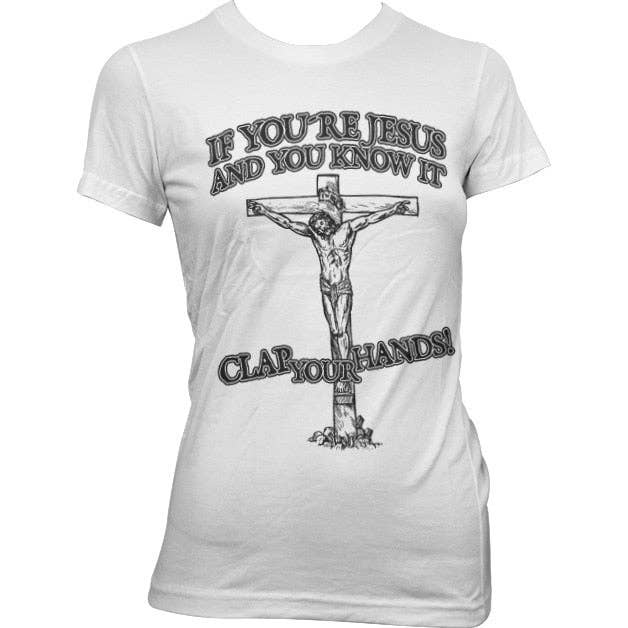 Hybris Production AB – wholesale Screen printed t-shirt – Women′s – If You're Jesus-Clap Your Hands! Girly Tee