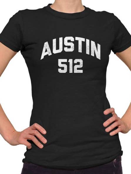 Boredwalk - Wholesale Screen Printed T-Shirt - Women's - Women's Austin 512 Area Code T-Shirt