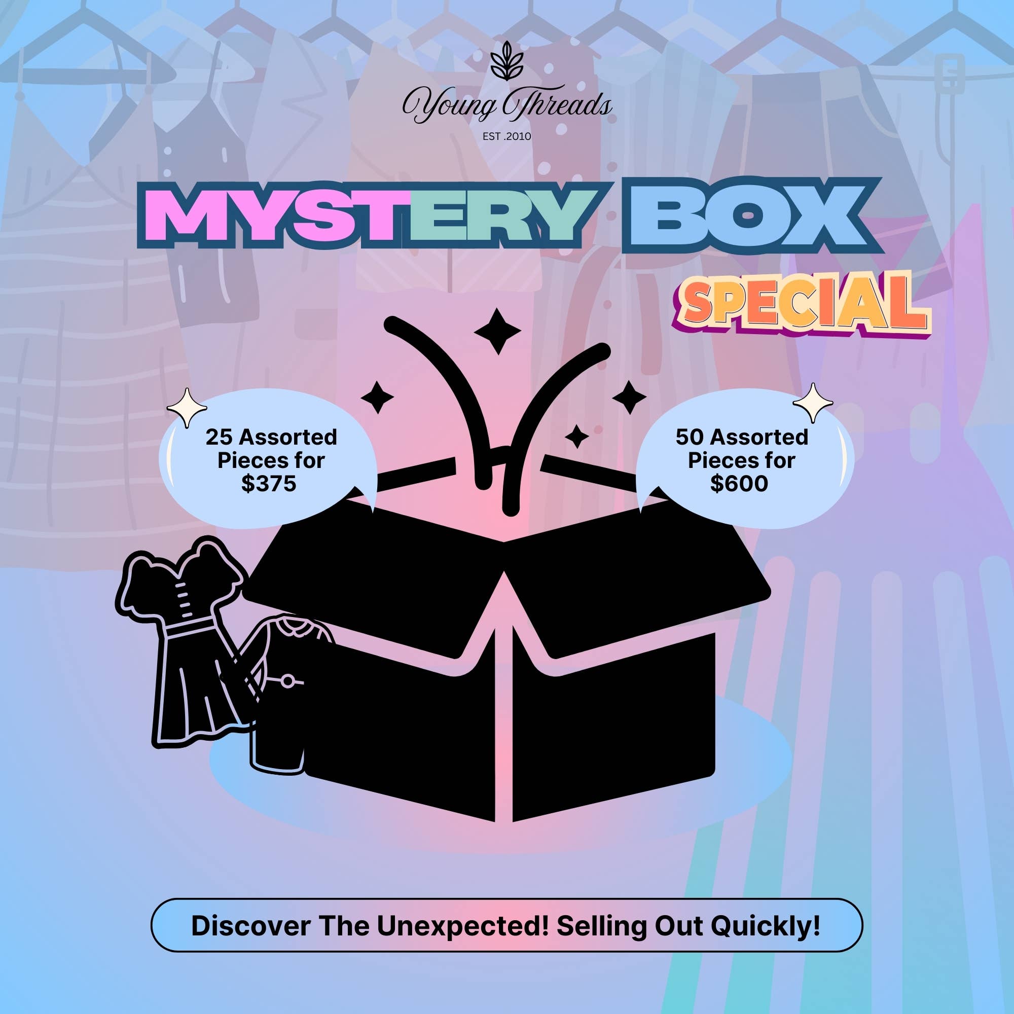 Young Threads - Wholesale Gift Box - Young Threads Mystery Box - ASSORTED ITEMS NEW