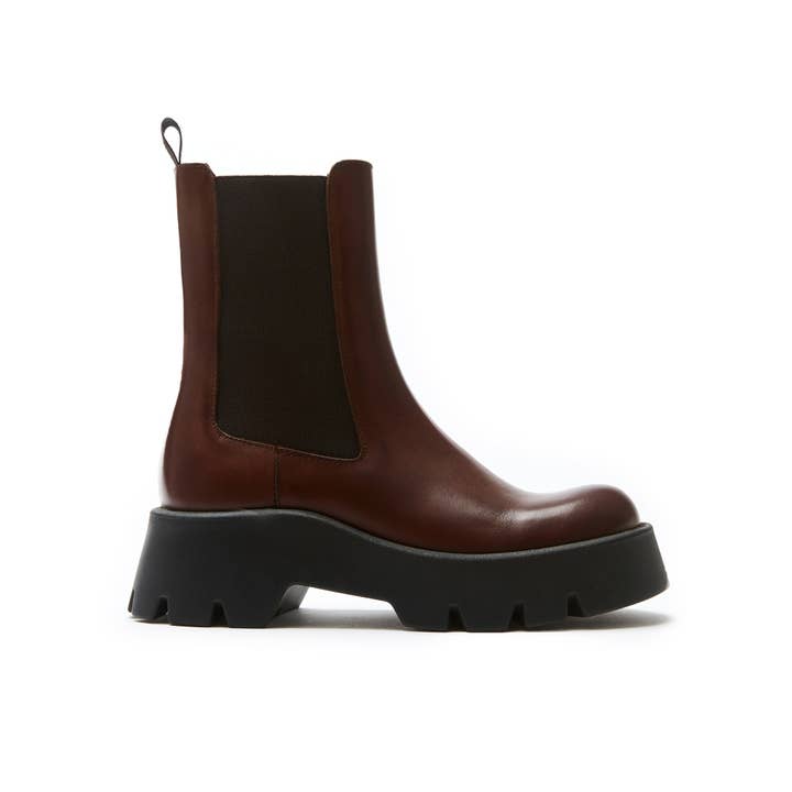 Frank Daniel - Wholesale Chelsea Boots - Women's - Mahogany color Chelsea boots for women. Made in Italy