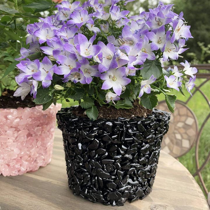 Rock Paradise - Wholesale Plant Pot - Crystal Tumbled Stone Flower Pot - Size #5 (TUM-POT5)