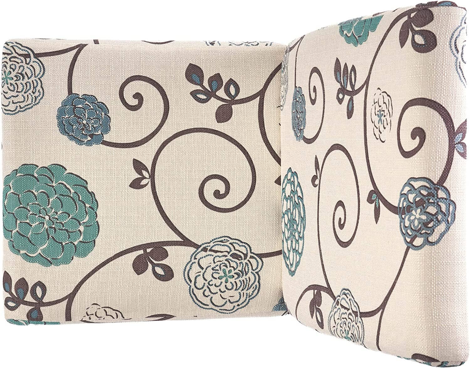 Set of 2 Pertica Fabric Dining Chairs, White and Blue Floral for wholesale on Faire8