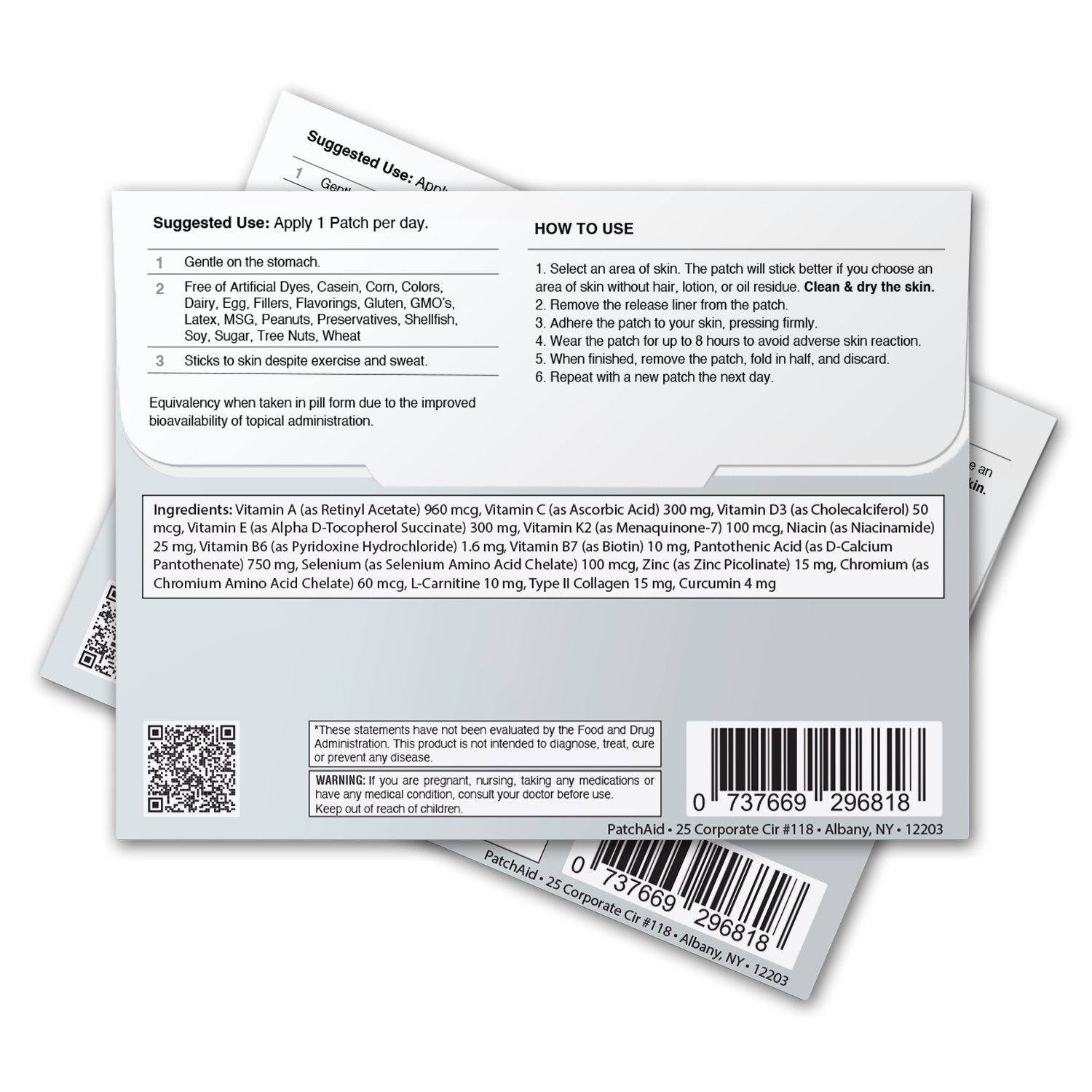 PatchAid – wholesale Oral supplement/vitamin – Clear Skin Support Patch - Acne & Skin Health3