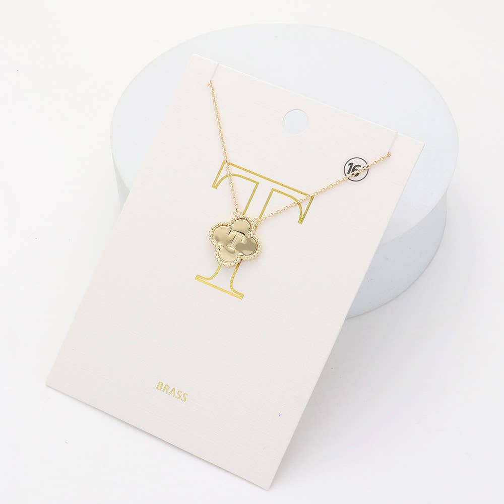 Sensibling Corp. - Wholesale Pendant/Charm Necklace - Quatrefoil Initial I Pendant Necklace
19