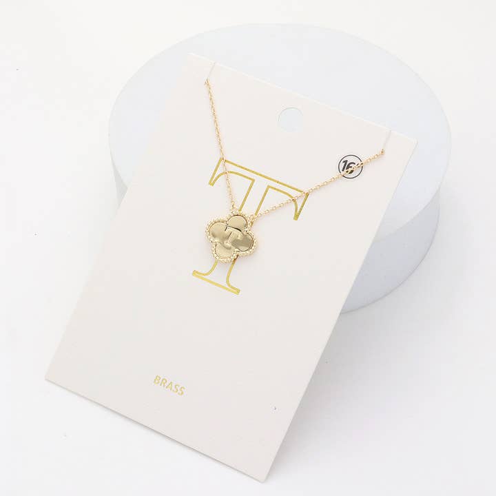 Sensibling Corp. - Wholesale Pendant/Charm Necklace - Quatrefoil Initial I Pendant Necklace
19