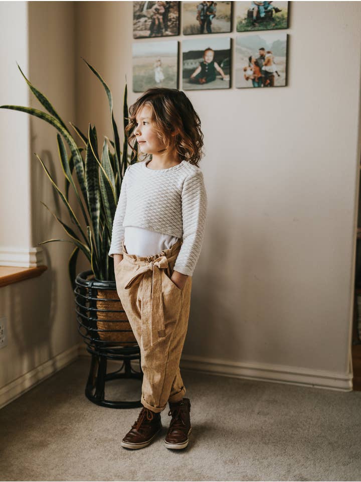 Tate & Adele - Vente Pantalon – enfant - Pantalon à taille en papier Elsie avec ceinture9