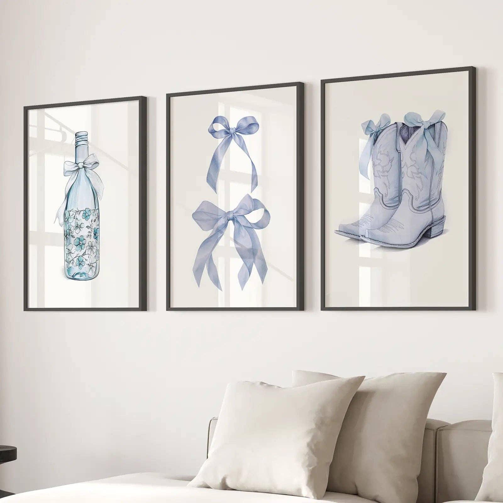 Art Lane - Vente Ensembles d'art mural - Impressions murales bleues Preppy Aesthetic Dorm Decor6