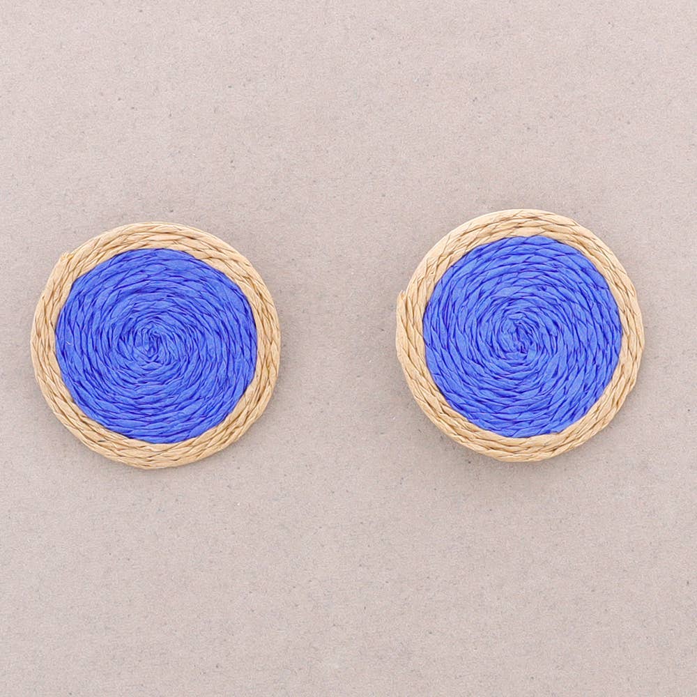 Sonata - Wholesale Stud/Post Earrings - Raffia Medal Pressure Earrings4