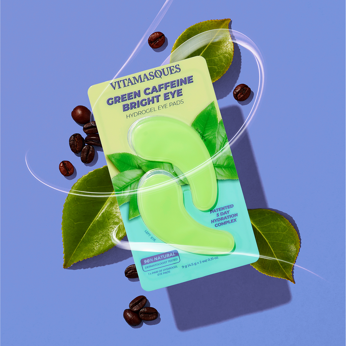 Vitamasques US - Wholesale Eye Treatment Mask - Bright Eye Green Caffeine Hydrogel Eye Pads1
