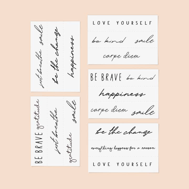 INKED by Dani - Wholesale Temporary Tattoo - Self Love Temporary Tattoo Pack16