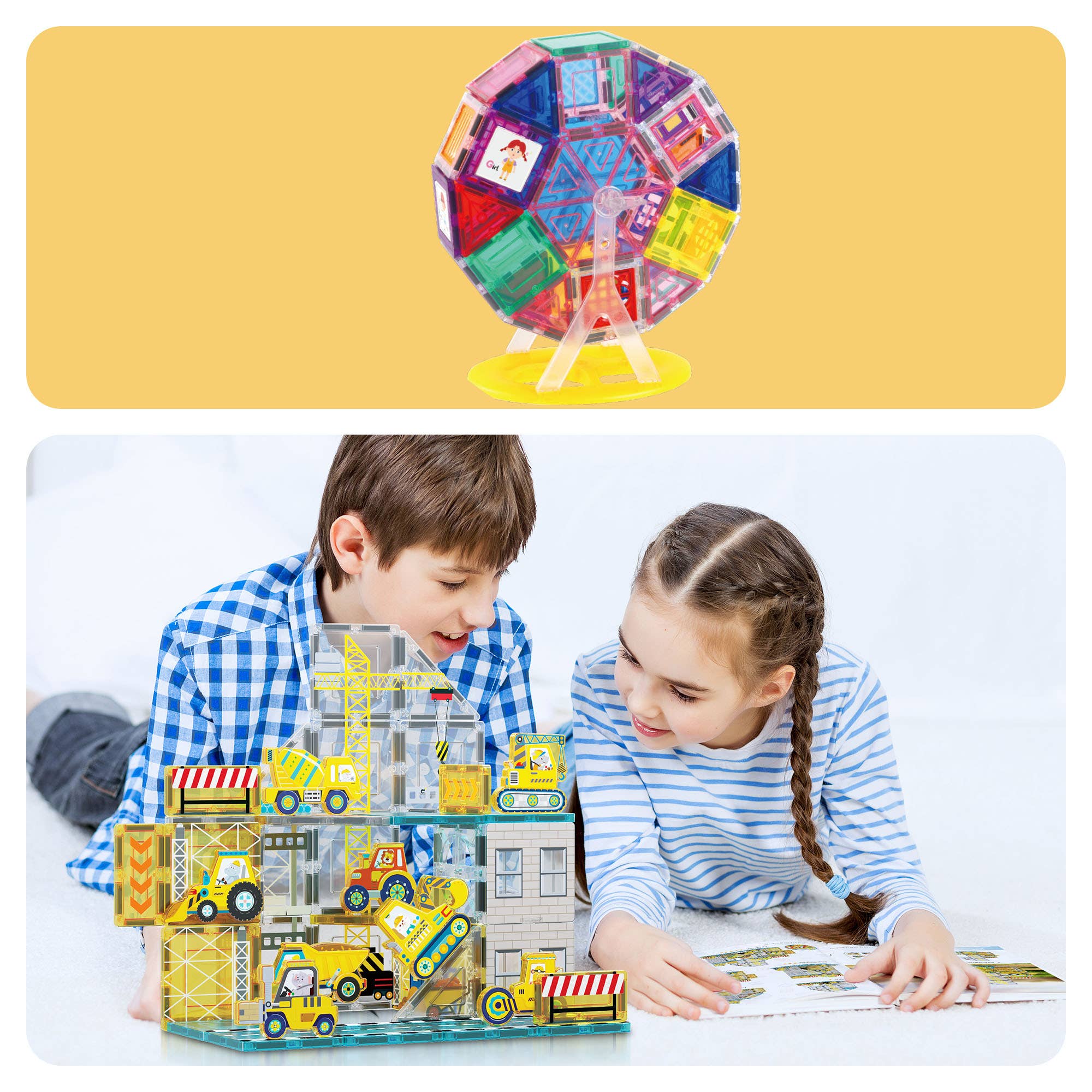 PicassoTiles – wholesale Building set – Child – PicassoTiles Idea Book for Toy Magnet Building Tile Set5