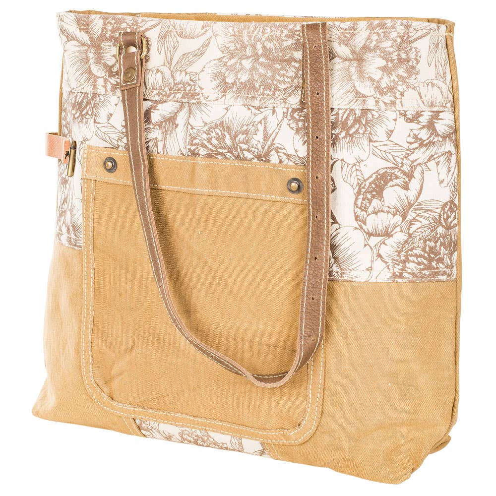 Clea Ray Canvas Bags & Clothing – Engroshandel Tote bag - Dame – Creme Floral mulepose1