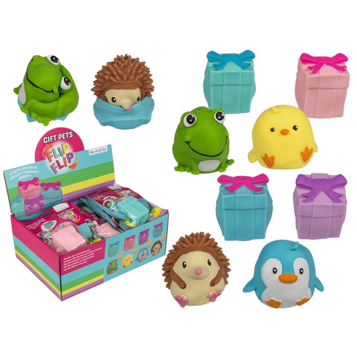 Out of the blue KG - Venta al por mayor Pelota antiestrés - Niños - Set de 4 Juguetes FlipFlip Pets para Niños de TPR