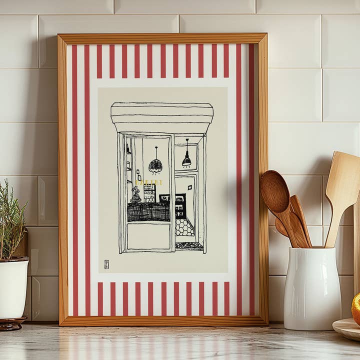 "Bakery, Giclée Fine Art Print for wholesale by Pascale Berkowitz Studio Art