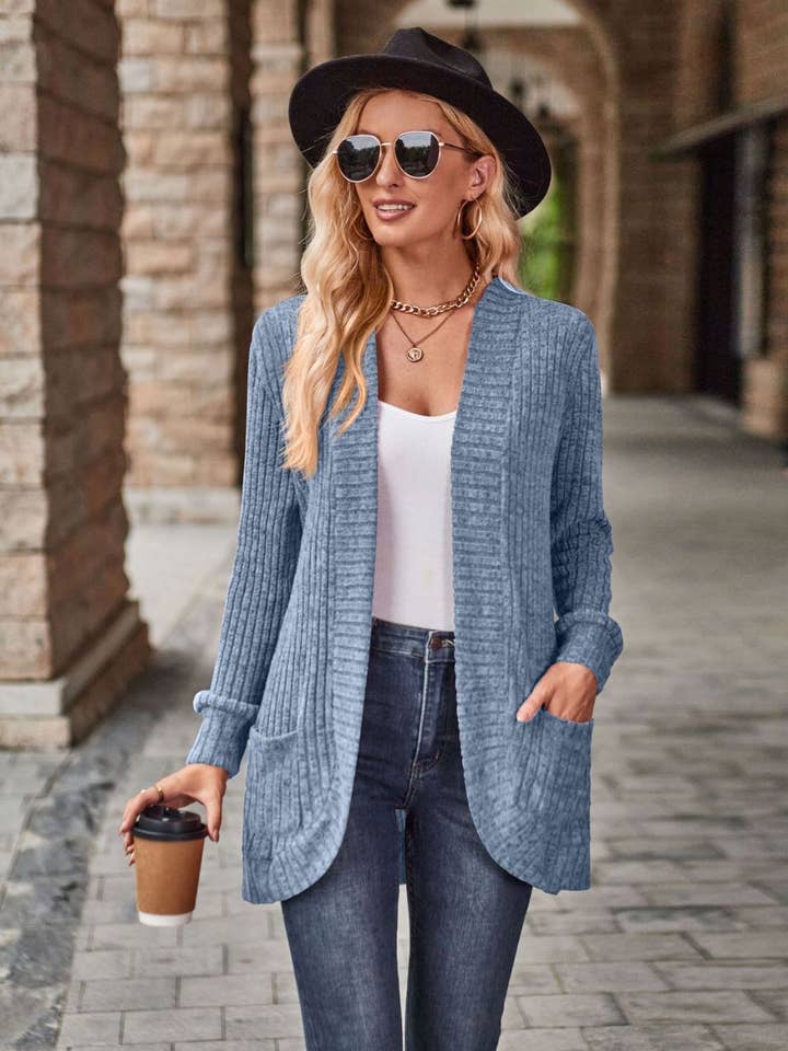 Beyond Apparel - Wholesale Cardigan - Women's - Open Front Cardigan with Pockets13