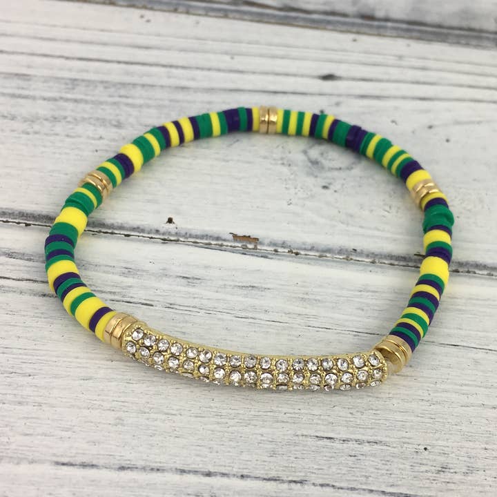 Mardi Gras FIMO rhinestone armbånd for engroshandel hos SongLily