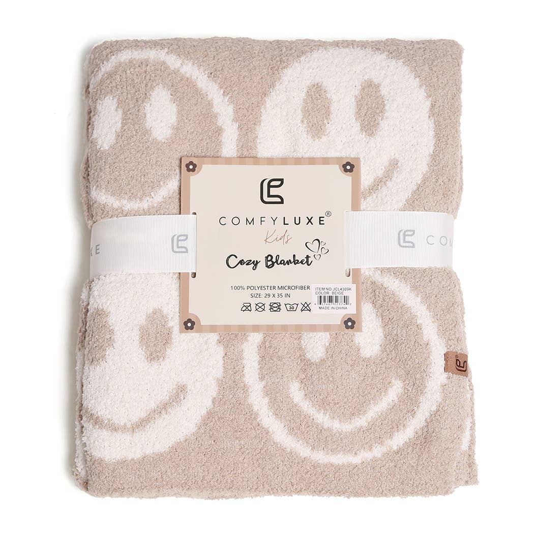 Fashion City – Engroshandel Sengetæppe - Børn og baby – Gentagne Happy Face Pattern Kids Throw Blanket23