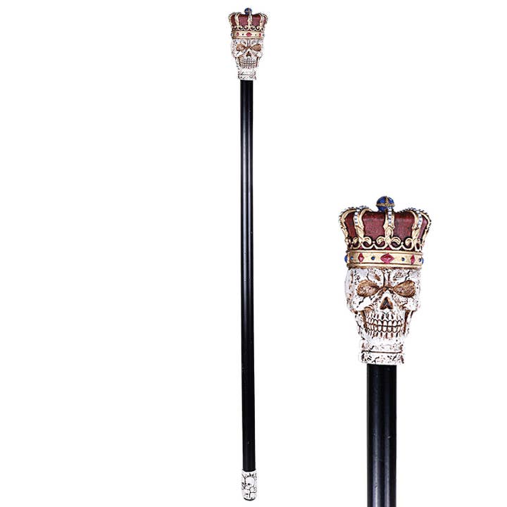 Pacific Trading - Wholesale Decorative Tabletop Object - 13440 King Skull Costume Decorative Cane
