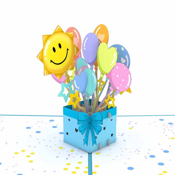Lovepop Cards - Wholesale Get Well Card - Get Well Soon Balloons 5''x7'' Card, Pop-Up Cards