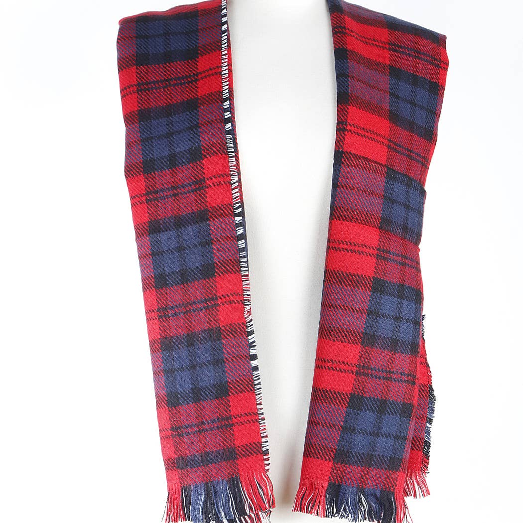 3AM BY H&D ACCESSORIES - Wholesale Scarf - Women's - YCL120097Classic Plaid Fringe Scarf2
