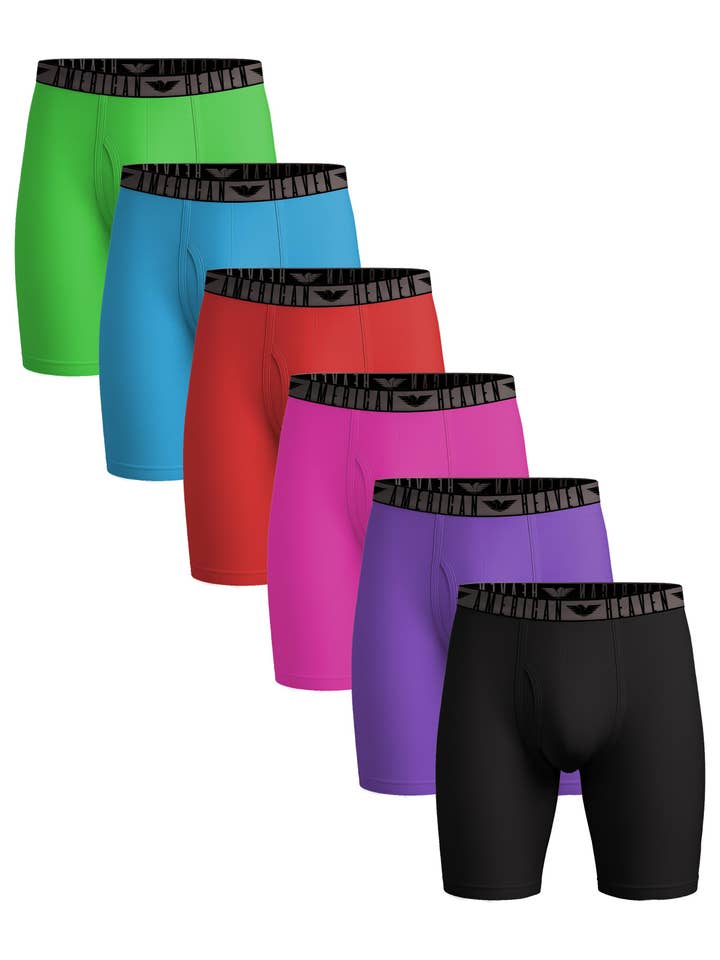 I-Wear Brands - Vente Sous-vêtements – homme - Lot de 6 boxers ultra doux au genou avec braguette pour hommes1