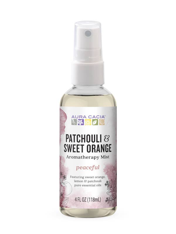 Peaceful Patchouli & Sweet Orange Aromatherapy Mist 4 Fl Oz for wholesale by Aura Cacia