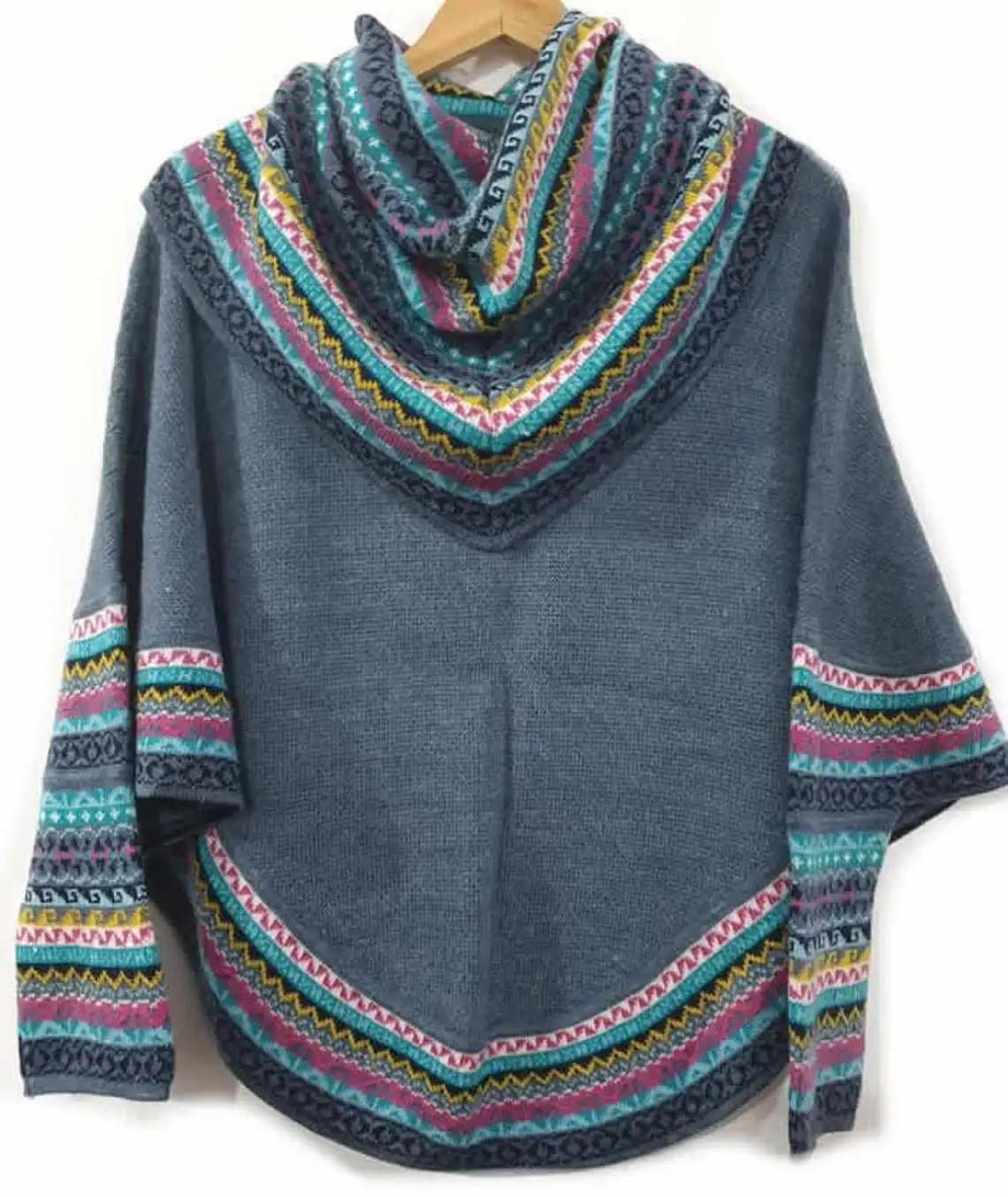 MODA LATINA - Wholesale Poncho - Women's - Superfine Alpaca Wool Knitted Turtleneck Poncho Cape7