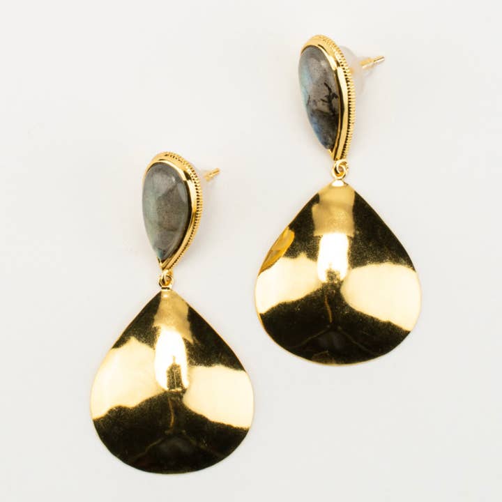 Tessa Statement Earrings- Labradorite for wholesale by Addison Weeks