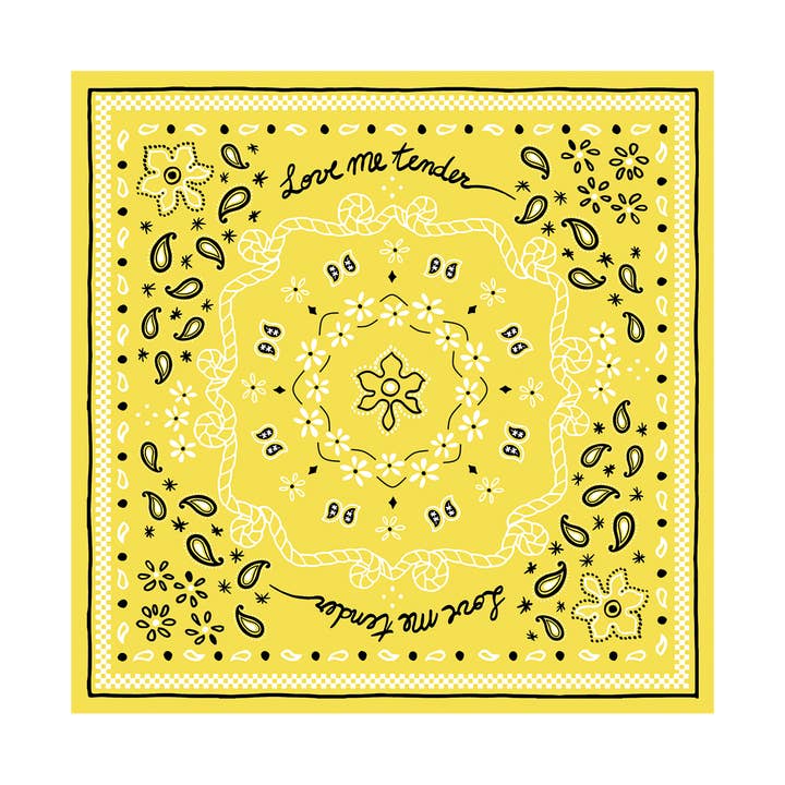 Yellow bandana paper napkin x20 for wholesale by Opjet Paris