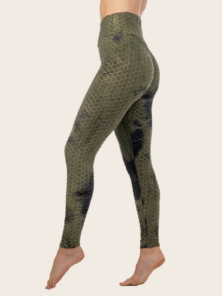 Isadora, Tipi toe, & James Fiallo - Wholesale Sport-/loungelegging - Dames - Naadloze zwarte booty bubble legging met hoge taille voor dames