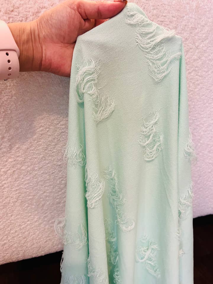 Jazy and Eve - Wholesale Swim Cover Up - Kids - Mint Stretch fabric, pink retro baby fabric by the yard1