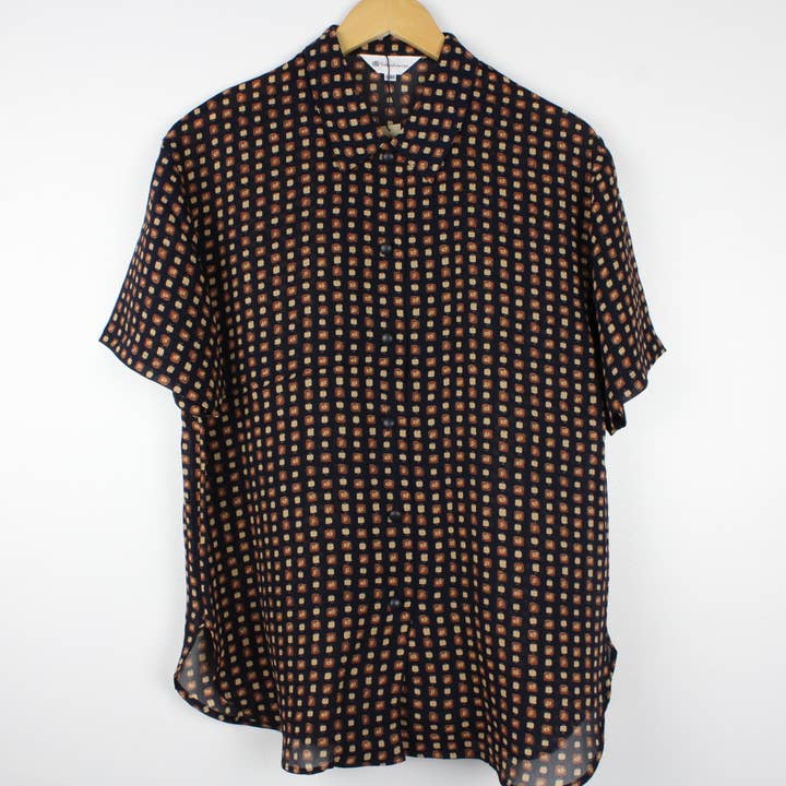 Sun's Out! - Wholesale Button Down Shirt - Women's - Vintage Short-Sleeve Button Up Blouse - Original Length20