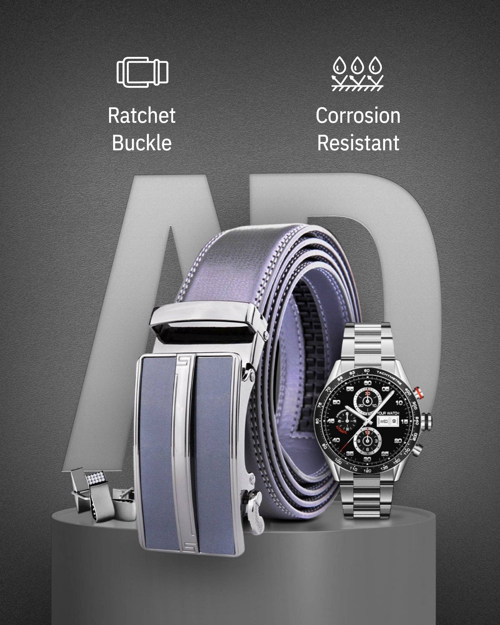 Access Denied Accessories - Venta al por mayor Cinturón - Hombre - Cinturones de Cuero con Trinquete para Hombre con Hebilla Deslizante Automática34