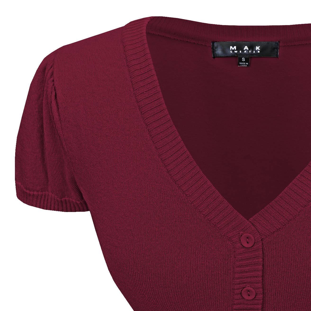 Mak - Vente Cardigan – femme - Cardigan boléro court à manches courtes bouffantes et col en V HB213774