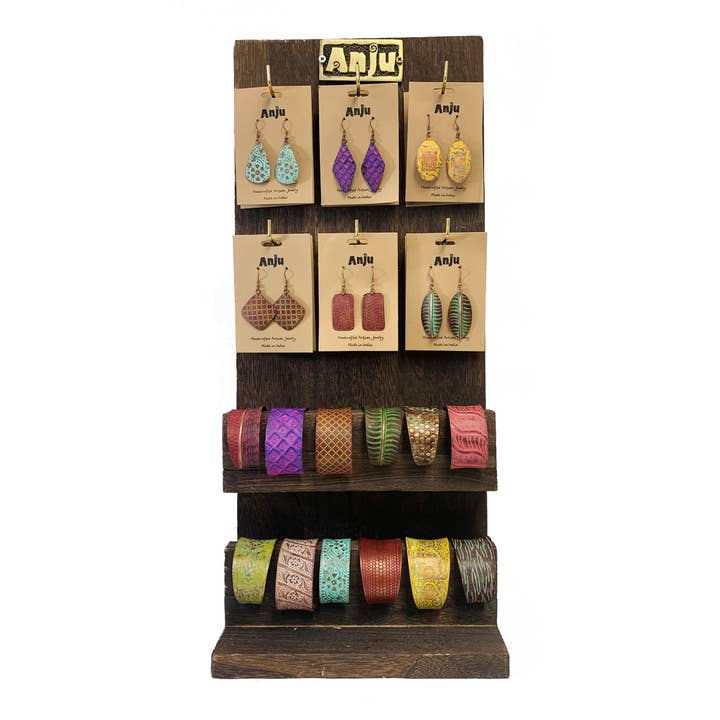 Copper Patina Bracelet and Earring Prepack with Display for wholesale by Anju Jewelry