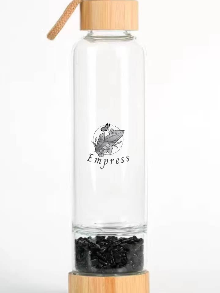 BLACK OBSIDIAN - EMPRESS Crystal Water Bottles for wholesale by Juicey Gems