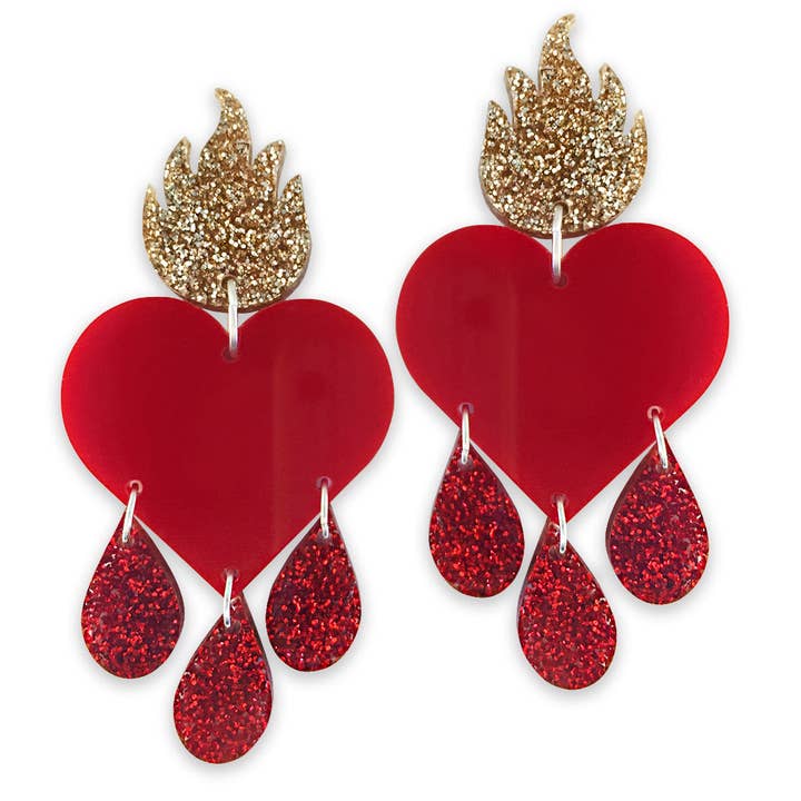 Sacred Heart Earrings for wholesale by NOW OR NEVER JEWELRY