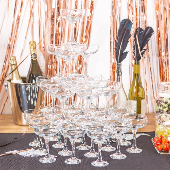 Rink Drink Champagne Tower - 4 Tier (30 Glasses) for wholesale by Rinkit Ltd
