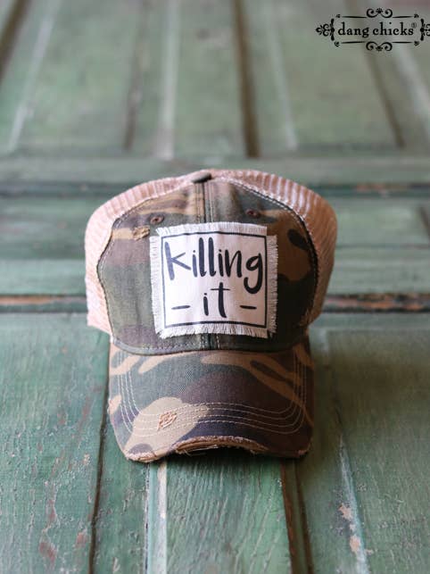 Dang Killing It, cappello da camionista invecchiato per la vendita all'ingrosso da parte di Dang Chicks