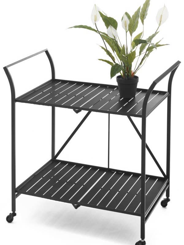 TROLLEY-TBL FOLDING IRN BLK for wholesale by Accents de ville USA