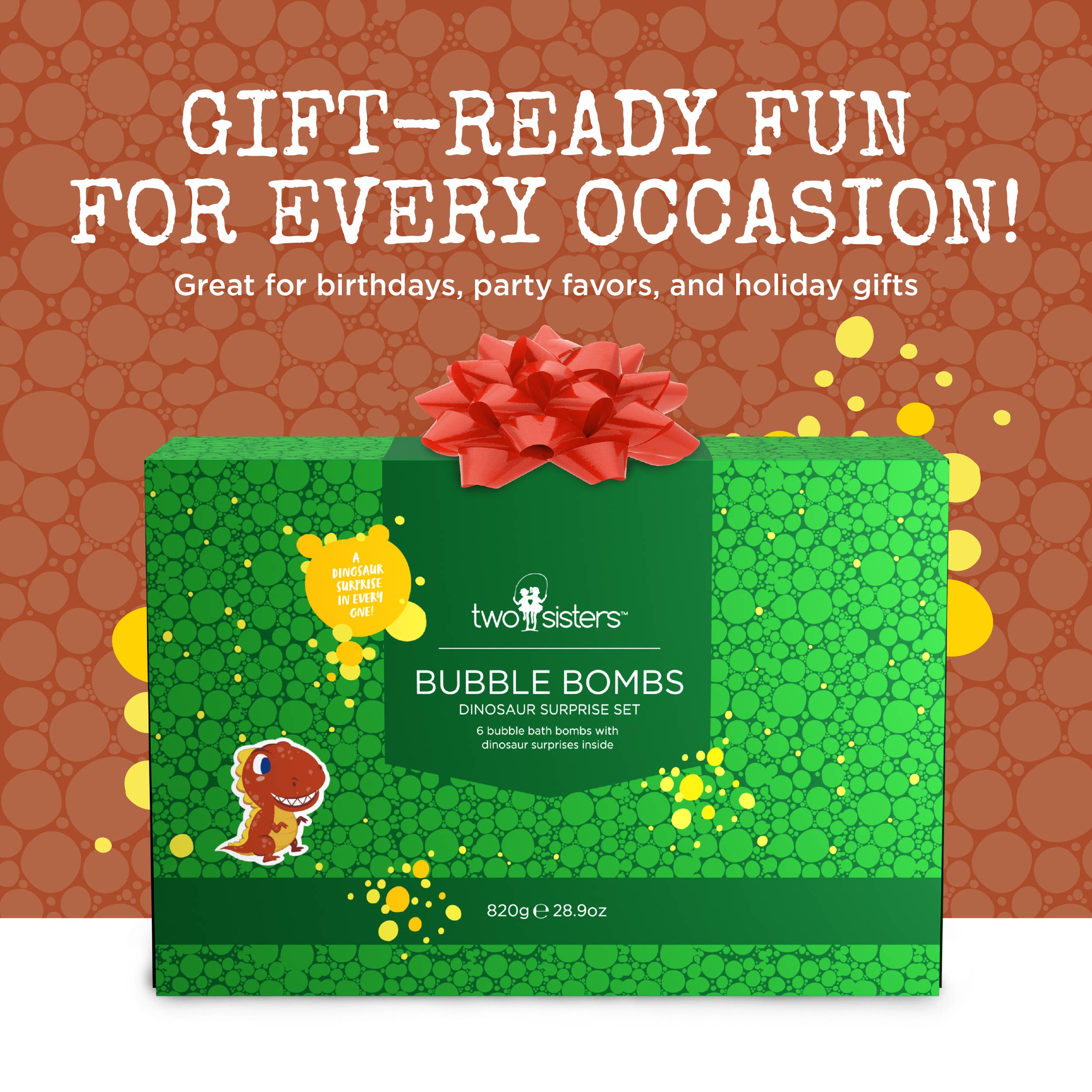 Two Sisters Spa - Wholesale Bath Bomb/Fizz - Dinosaur Kids Bath Bombs Gift Set with Toys Inside – 6 Pack8